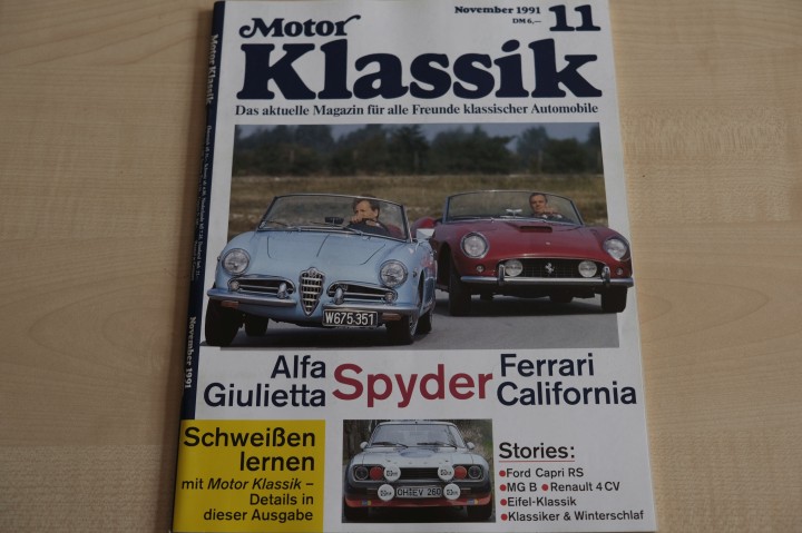 Deckblatt Motor Klassik (11/1991)